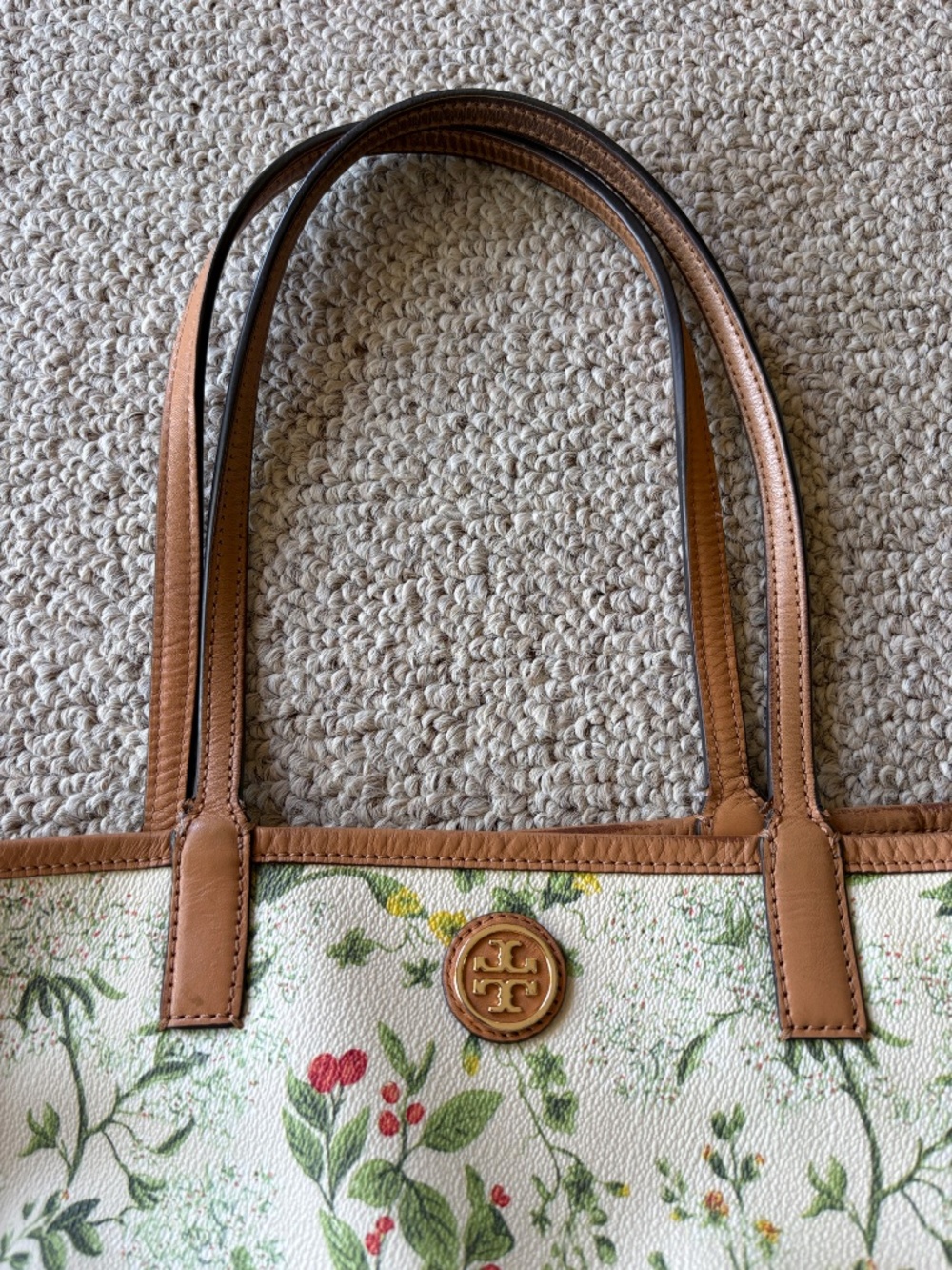 Tory Burch Kerrington Floral Botanical Print Tote Bag w Dust Bag Chic - Picture 4 of 15